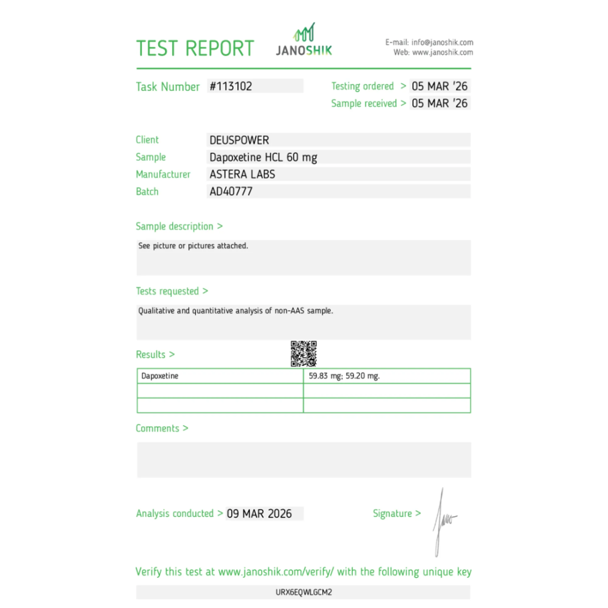 Dapoxetine HCL, Astera Labs, Buy Steroids Online - helixamed.com