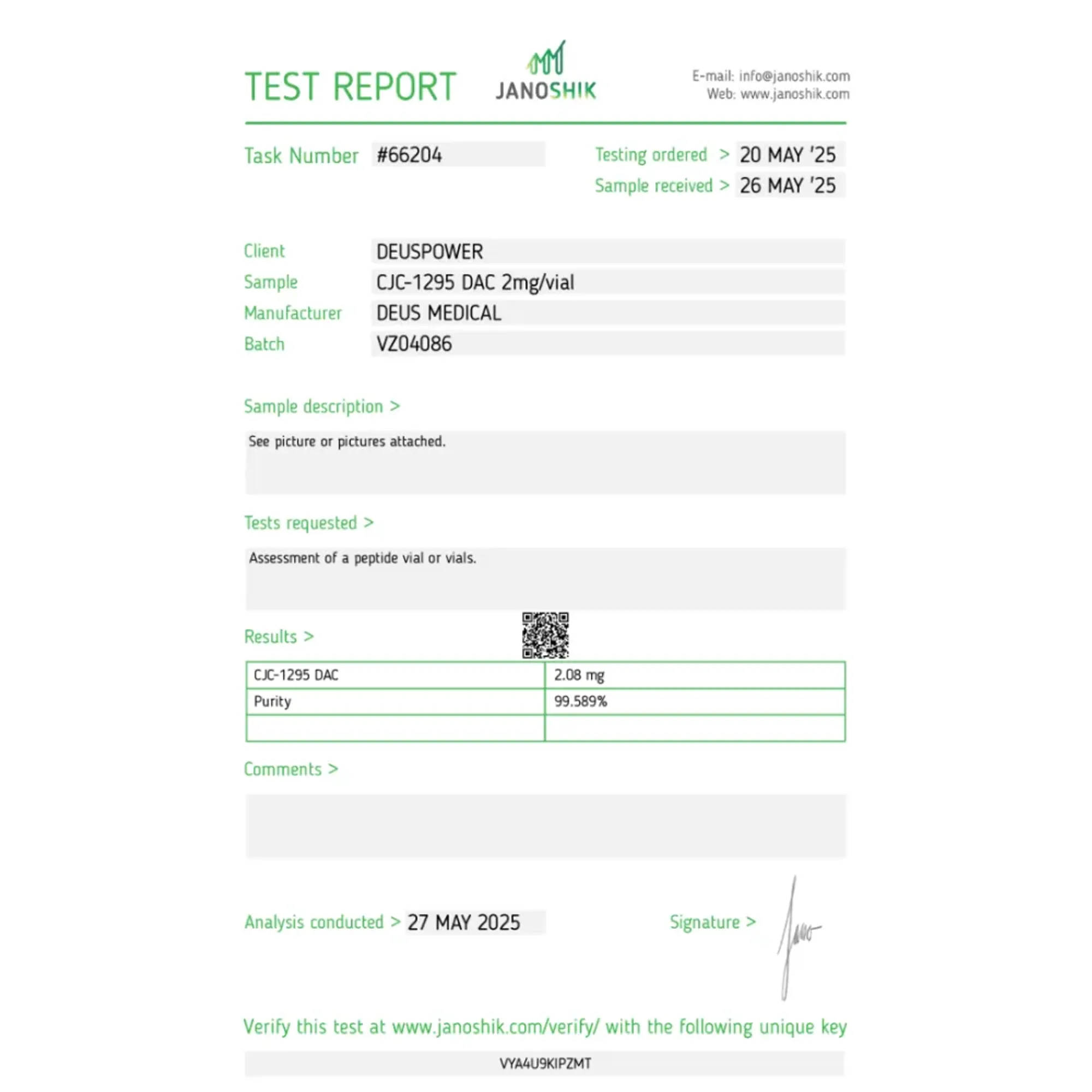 CJC-1295 DAC (Tetrasubstituted 30-Amino Acid Peptide Hormone), Deus Medical, Buy Steroids Online - helixamed.com