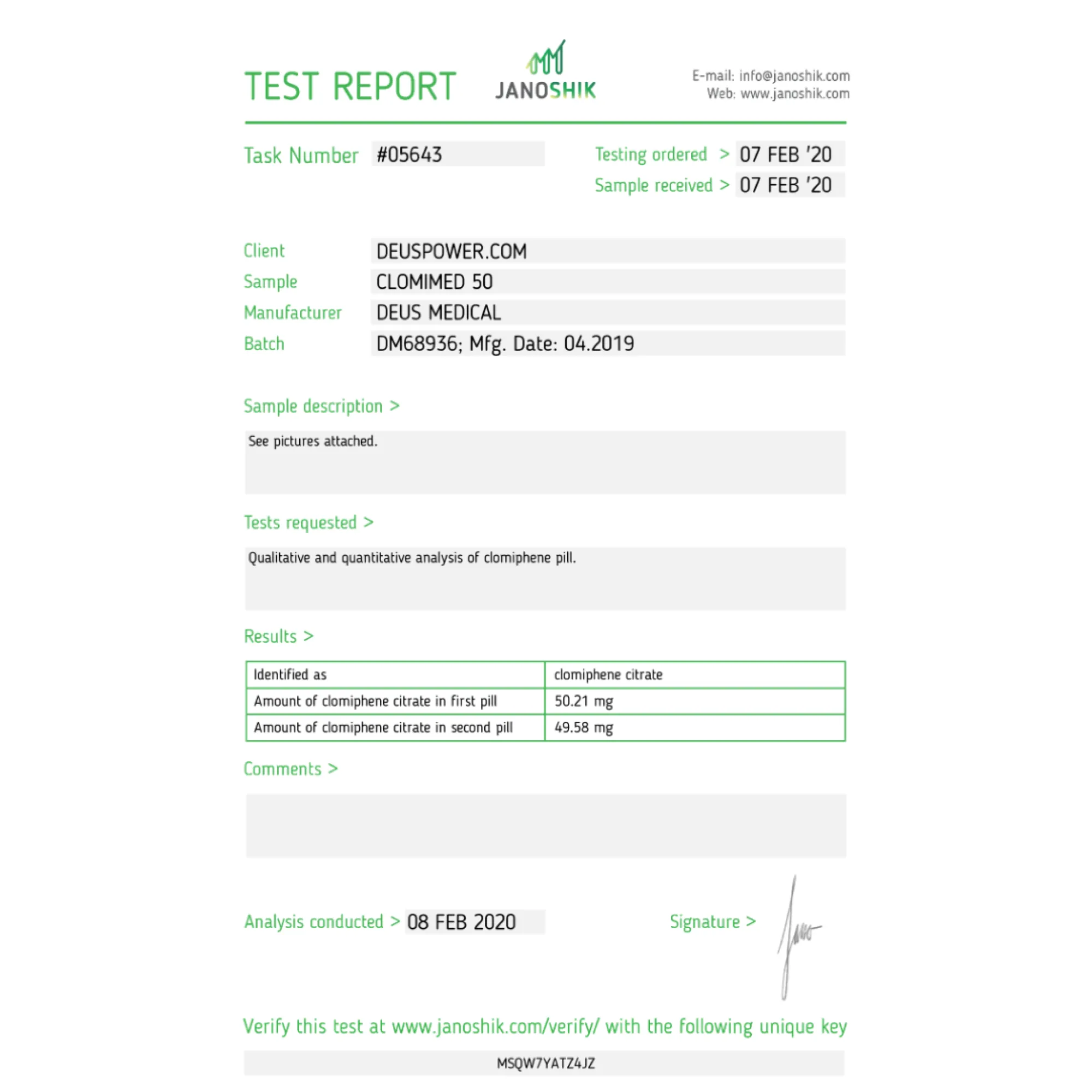 CLOMIMED 50 (Clomiphene Citrate), Deus Medical, Buy Steroids Online - helixamed.com