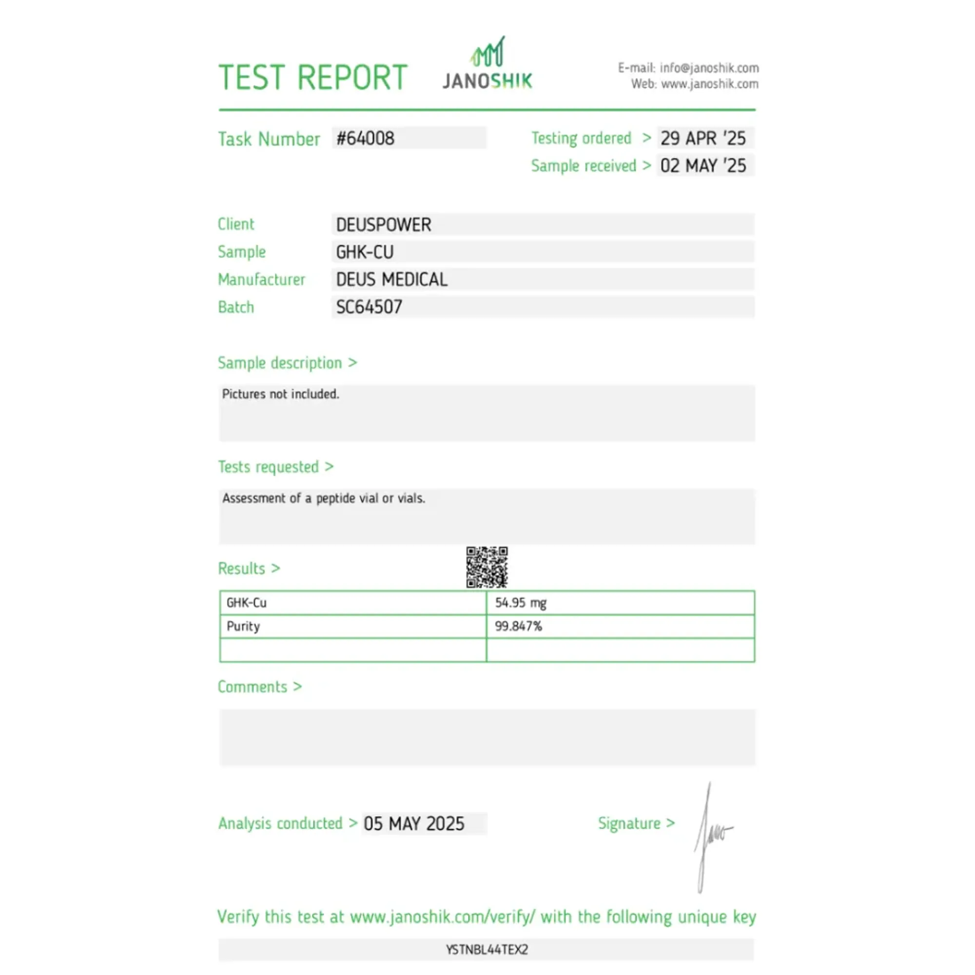GHK-CU (GHK-CU Copper Tripeptide-1), Deus Medical, Buy Steroids Online - helixamed.com