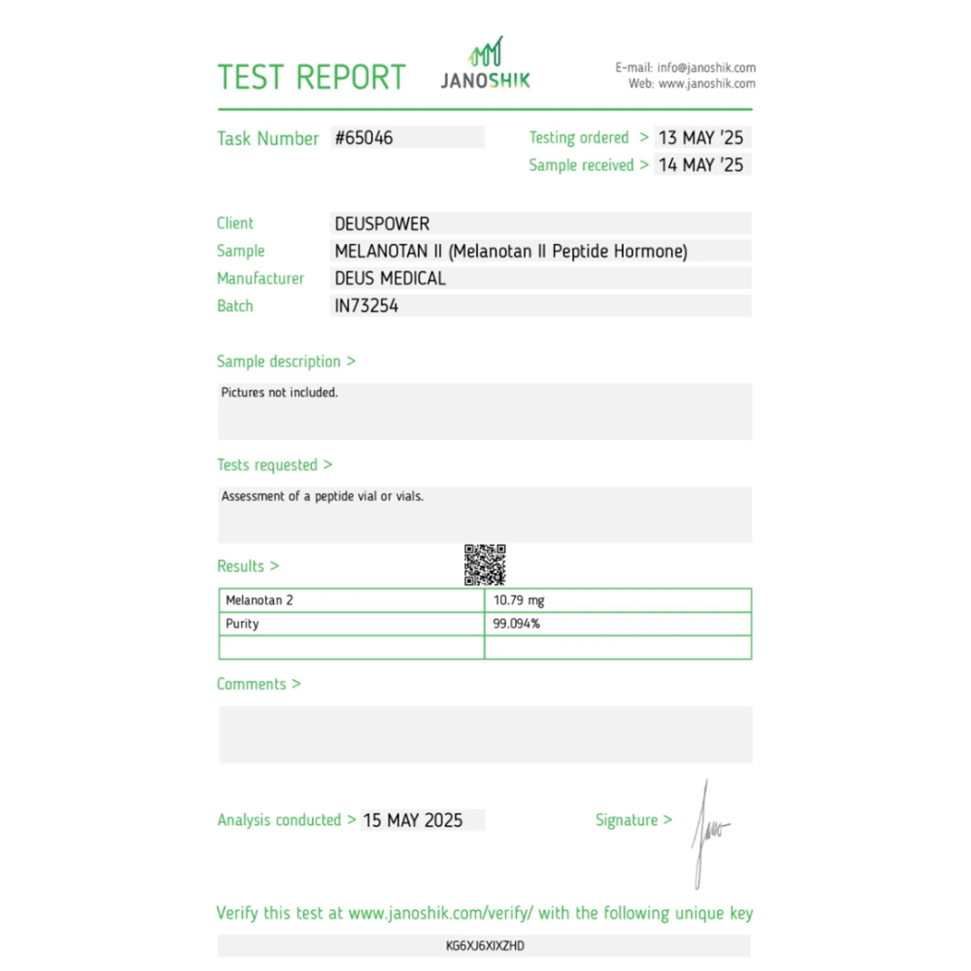 MELANOTAN II (Melanotan II Peptide Hormone), Deus Medical, Buy Steroids Online - helixamed.com