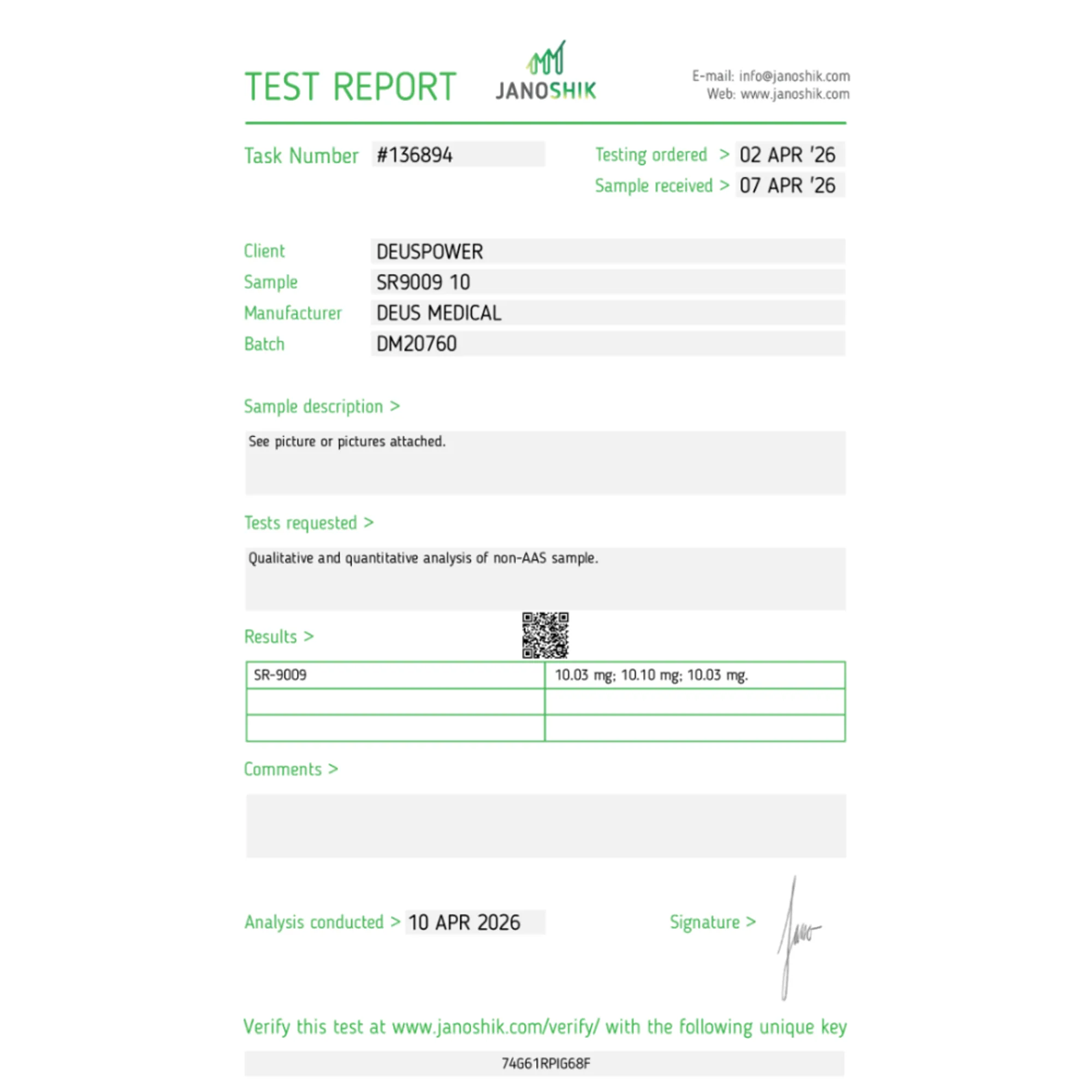 SR9009 10 (Stenabolic), Deus Medical, Buy Steroids Online - helixamed.com