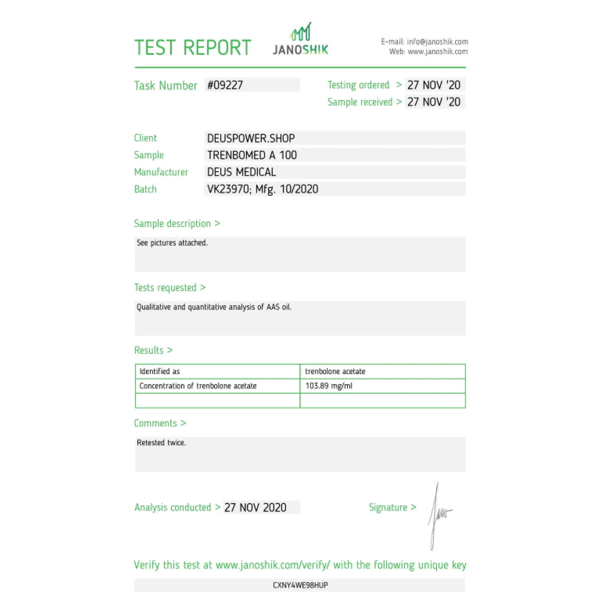 TRENBOMED A 100 (Trenbolone Acetate) injectable ampoules, Deus Medical