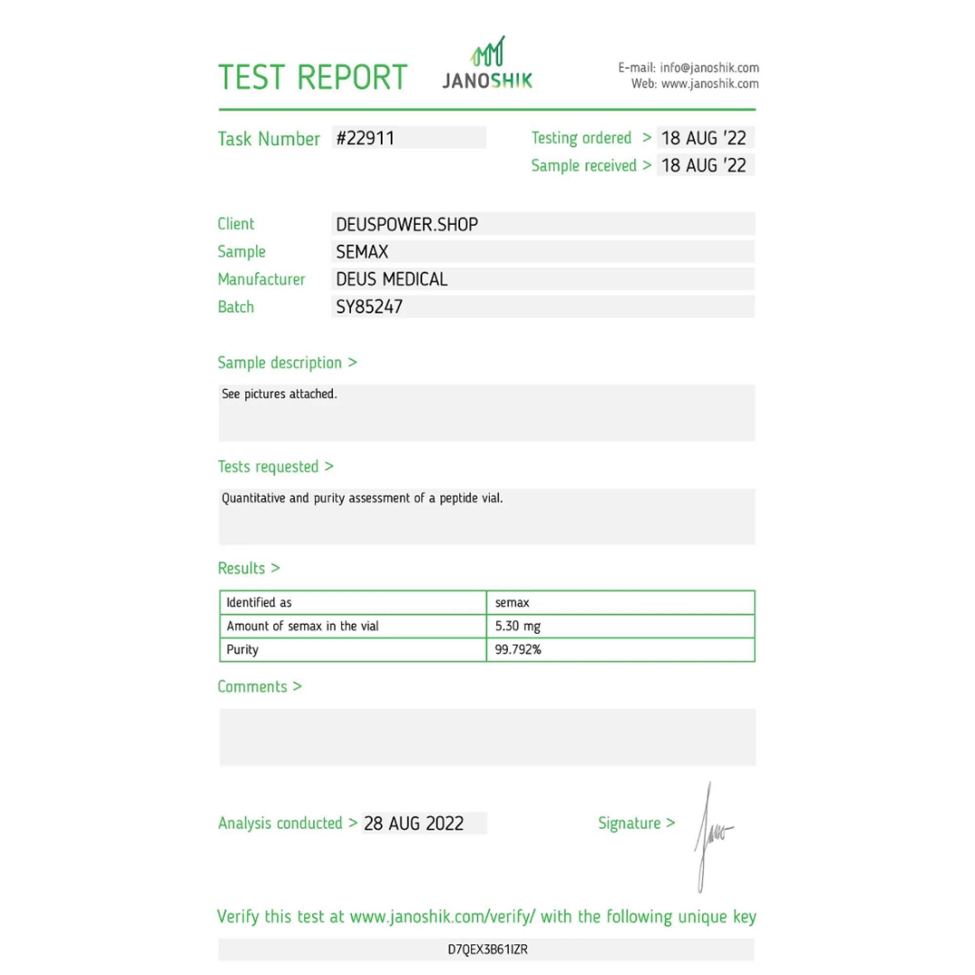 SEMAX (Semax Heptapeptide), Deus Medical, Buy Steroids Online - helixamed.com