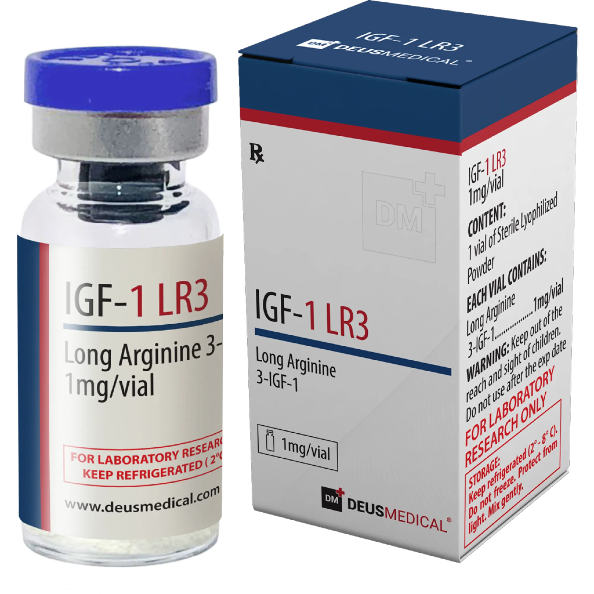 IGF-1 LR3 (Long Arginine 3-IGHF-1) 1mg vial by Deus Medical on HelixaMed